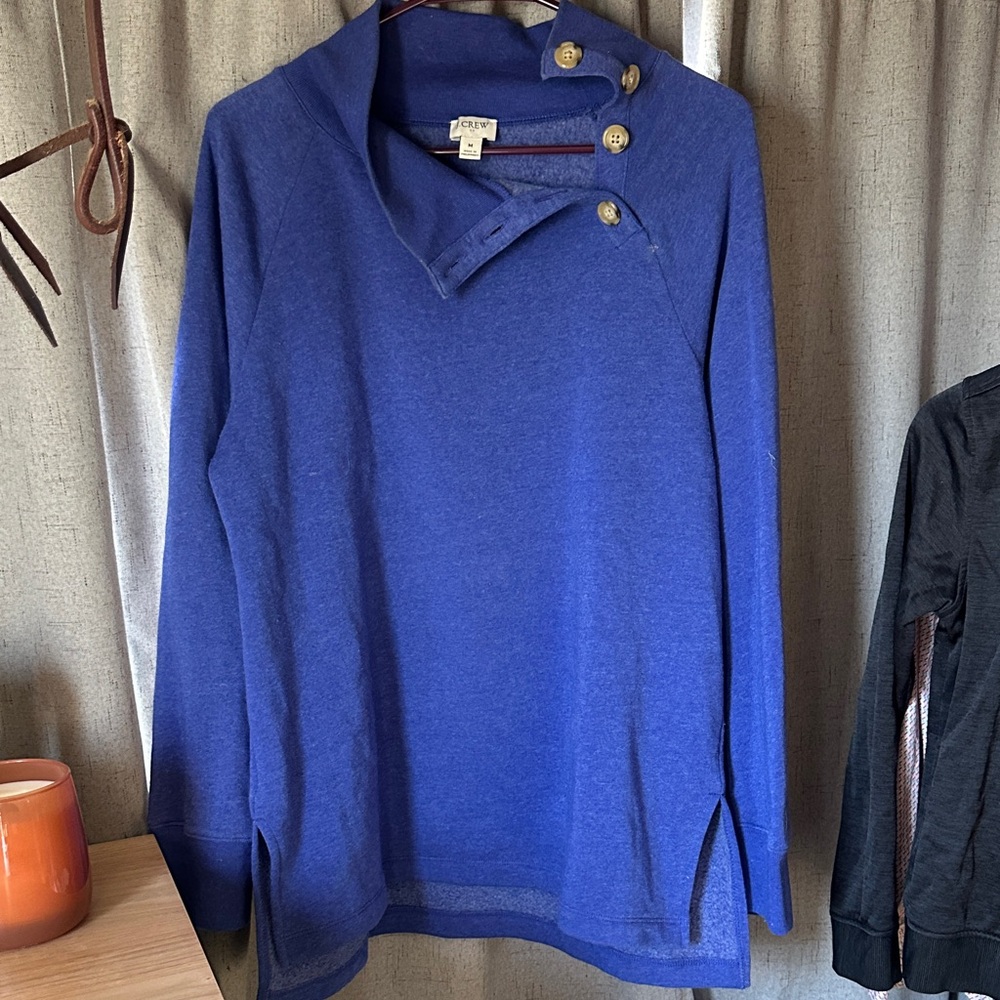 J. Crew Blue Cowl Neck Sweater